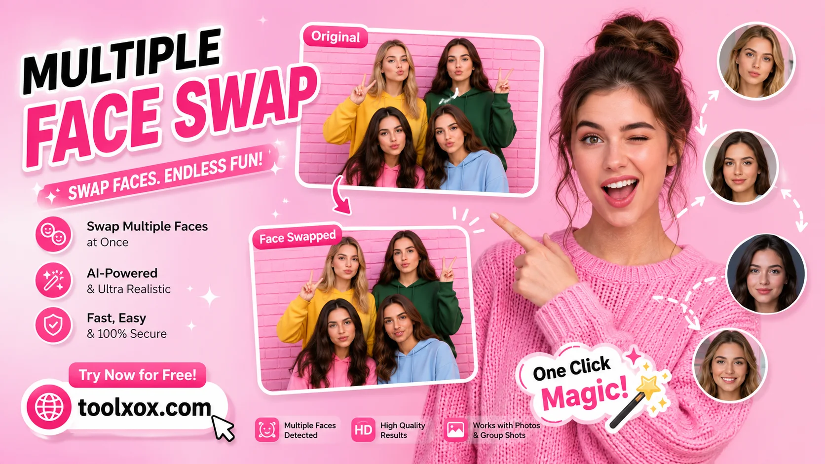 multiple face swap group photo online free